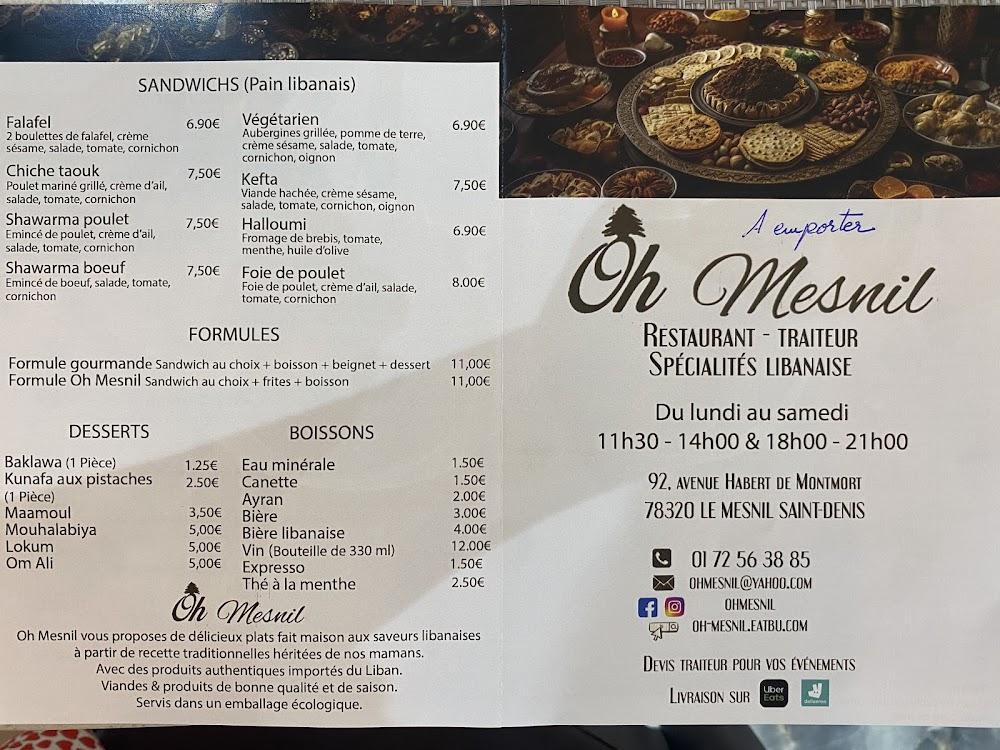 Oh Mesnil - Menu Image 1